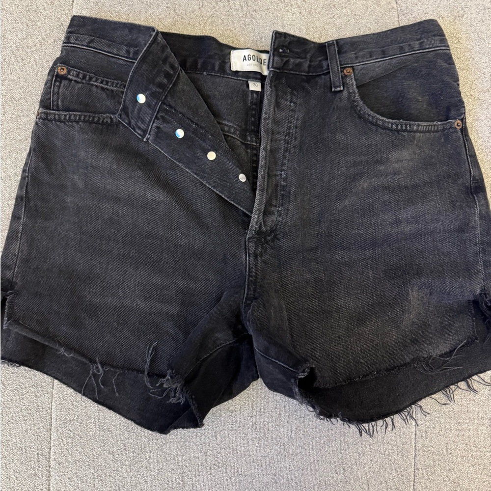 Agolde Dark Wash Jean Shorts